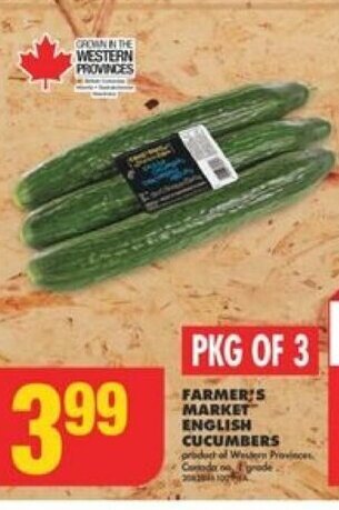 No Frills FARMER'S MARKET ENGLISH CUCUMBERS offer