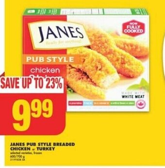 No Frills JANES PUB STYLE BREADED CHICKEN or TURKEY offer