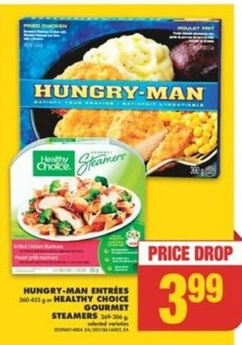 No Frills HUNGRY-MAN ENTRÉES or HEALTHY CHOICE GOURMET STEAMERS offer