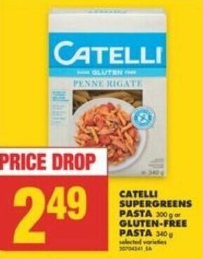 No Frills CATELLI SUPERGREENS PASTA or GLUTEN-FREE PASTA offer