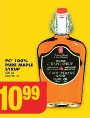 No Frills PC 100% PURE MAPLE SYRUP 500 mL offer