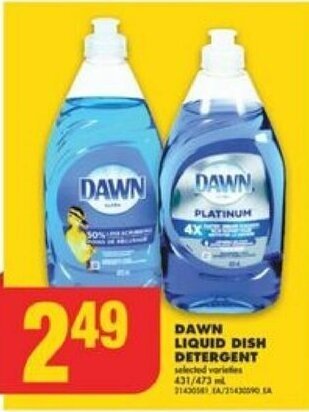 No Frills DAWN LIQUID DISH DETERGENT offer