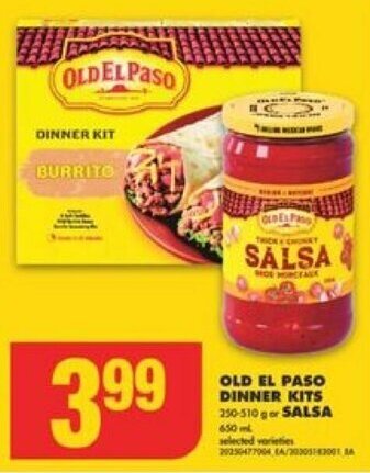 No Frills OLD EL PASO DINNER KITS or SALSA offer