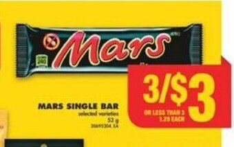 No Frills MARS SINGLE BAR offer