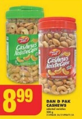 No Frills DAN D PAK CASHEWS offer