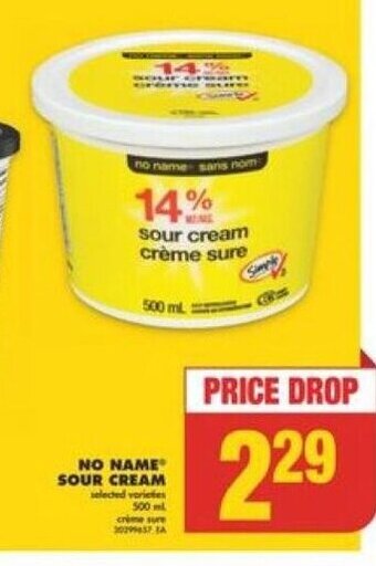 No Frills NO NAME SOUR CREAM offer