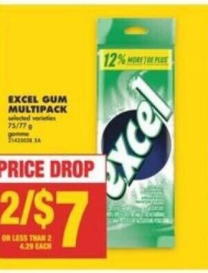 No Frills EXCEL GUM MULTIPACK offer
