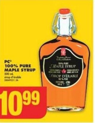No Frills PC 100% PURE MAPLE SYRUP 500ml offer