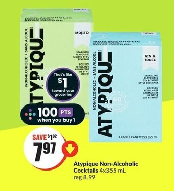 FreshCo Atypique Non-Alcoholic Cocktails 4x355 mL offer