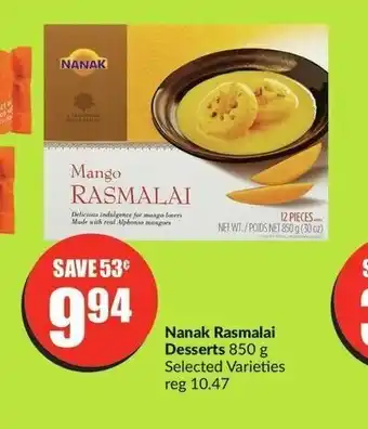 FreshCo Nanak Rasmalai Desserts 850 g offer