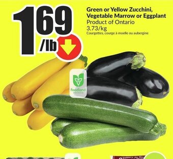 FreshCo Green or Yellow Zucchini, Vegetable Marrow or Eggplant offer