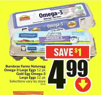 FreshCo Burnbrae Farms Naturegg Omega-3 Large Eggs, Gold Egg Omega-3 Large Eggs offer