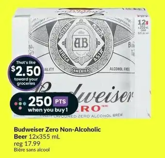 FreshCo Budweiser Zero Non-Alcoholic Beer 12x355 mL offer