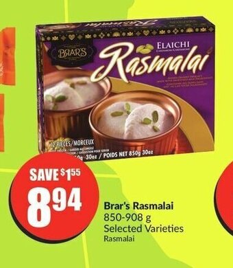 FreshCo Brar's Rasmalai 850-908 g offer