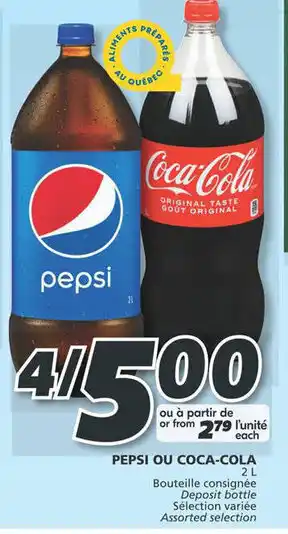IGA PEPSI OR COCA-COLA 2 L offer