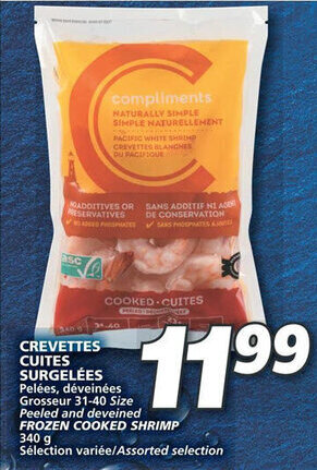 IGA FROZEN COOKED SHRIMP 340 g offer