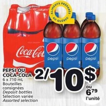 IGA PEPSI OU COCA-COLA 6 x 710 mL offer