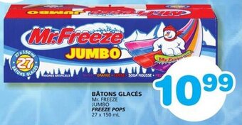 IGA Mr. FREEZE JUMBO FREEZE POPS 27 x 150 mL offer