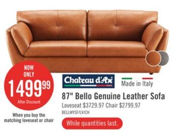 The Brick Bello genuine leather sofa - whiskey offer
