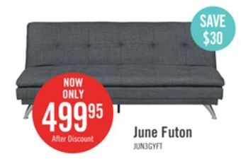 The Brick June linen-look fabric futon - grey offer