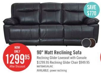 The Brick Matt leather-look fabric reclining sofa - black offer