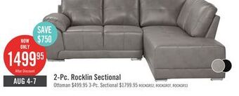 The Brick Rocklin 2-piece leather-look fabric right-facing sectional - grey offer