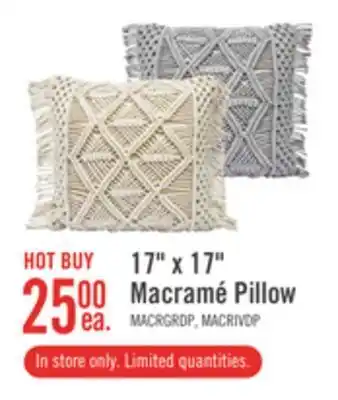 The Brick 17 x 17 macramé pillow offer