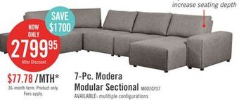 The Brick Modera 7-piece linen-look fabric modular sectional with 1 console - grey offer