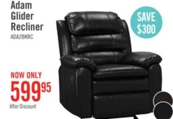 The Brick Adam leather-look fabric glider recliner - black offer