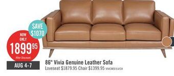 The Brick Vivia top-grain genuine leather sofa - caramel offer