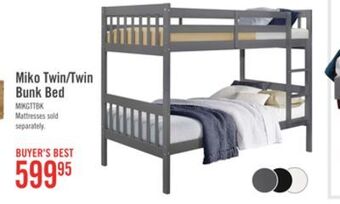 The Brick Miko twin open panel bunk bed grey offer