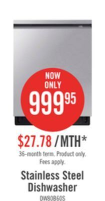 The Brick Samsung 44 dba dishwasher with stormwash+™ - dw80b6060us/ac offer
