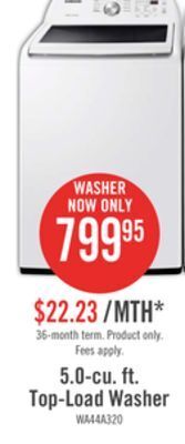 The Brick Samsung 5 cu. ft. top-load washer - wa44a3205aw/a4 offer