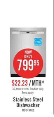 The Brick Maytag front-control dishwasher with dual power filtration - mdb4949skz offer
