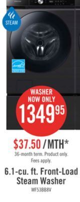 The Brick Samsung bespoke 6.1 cu. ft. smart front-load washer - wf53bb8700avus offer