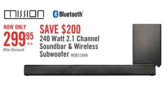 The Brick Mission soundbar with wireless subwoofer - msb21 offer