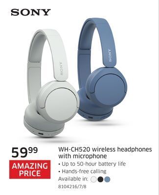 The Source Sony wh-ch520 wireless headphones with microphone offer