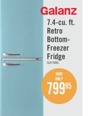 The Brick Galanz 7.4 cu. ft. retro bottom-freezer refrigerator - glr74bber12 offer