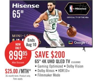 The Brick Hisense 65 4k uled quantum dot google tv offer