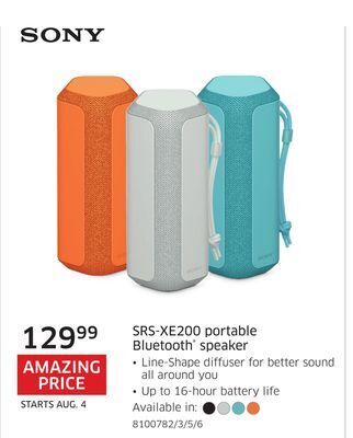 The Source Sony srs-xe200 portable bluetooth® speaker offer