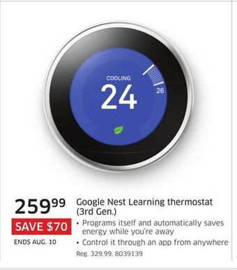 The Source Google nest learning thermostat (3rd gen.) offer