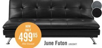 The Brick June leather-look fabric futon - black offer