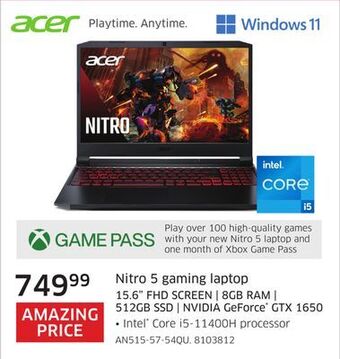 The Source Acer nitro 5 gaming laptop offer