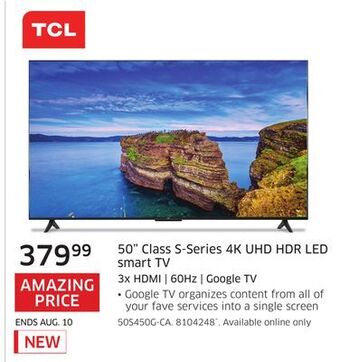 The Source Tcl 50 class s-series 4k uhd hdr led smart tv offer