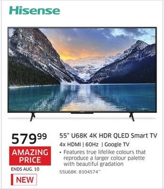 The Source Hisense 55 u68k 4k hdr qled smart tv offer
