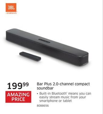 The Source Jbl bar plus 2.0-channel compact soundbar offer