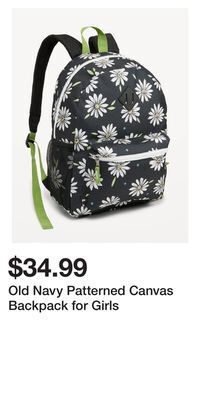 Old Navy Old navy patterned canvas backpack for girls offer