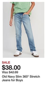 Old Navy Old navy slim 360° stretch jeans for boys offer
