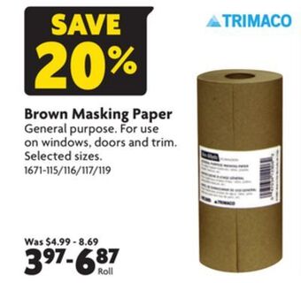 Home Hardware Brown masking paper offer
