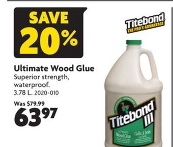 Home Hardware Ultimate wood glue offer